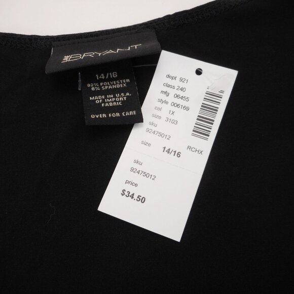NWT Lane Bryant Womens Size 14/16 Black Top Surplice Deep V-neck 3/4 Sleeve - Picture 9 of 11